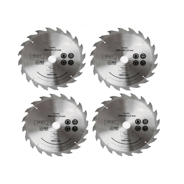 Fanno-4x 250MM Circular Saw Blade 20T Disc Saw Blade Wood Timber Cutting 30/20/16mm