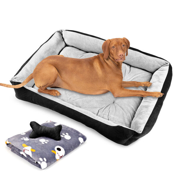 Fanno-Extra Large Pet Bed Mattress for Dogs and Cats Soft Waterproof Washable Grey Black