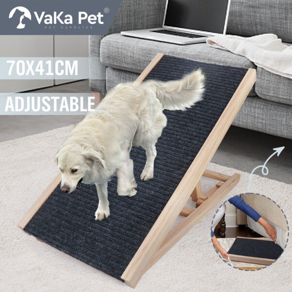 Fanno-Foldable Pet Ramp for Dogs and Cats Adjustable Height Non-Slip Surface 70cm