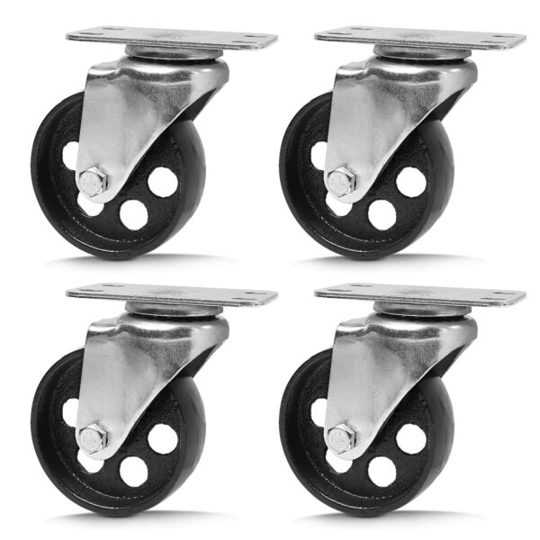 Fanno-4Pc Heavy Duty Steel Swivel Caster Wheel 3.5 Inch 500KG Load Capacity