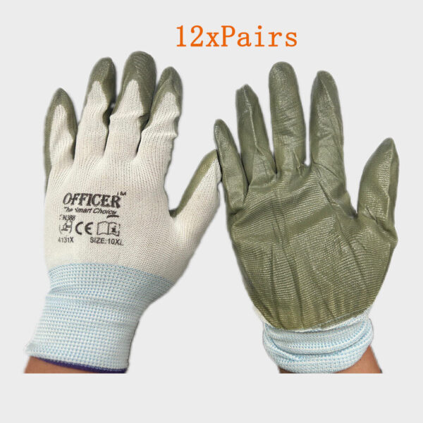 Fanno-12Pairs Cotton Gloves Work Safety Glove Thick Heavy Seamless Heavy Duty Warehouse