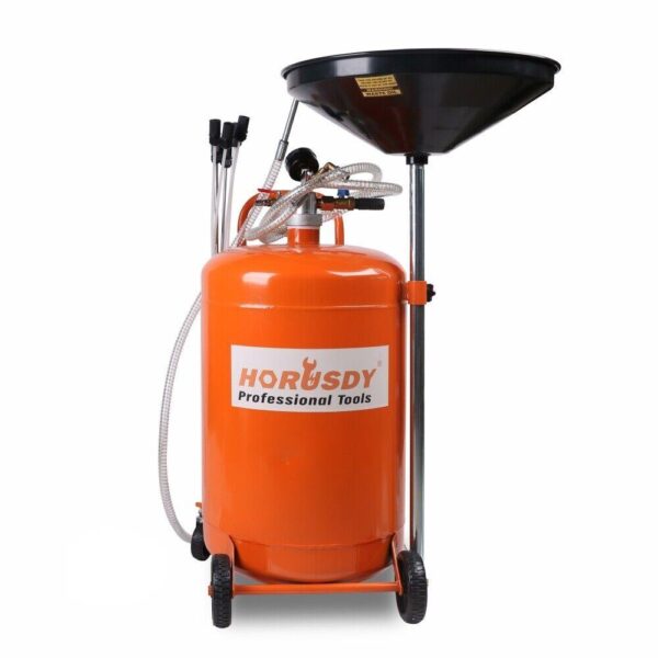 Fanno-80L Waste Oil Drainer Pneumatic Fluid Collection Tank with Wheels and Probes