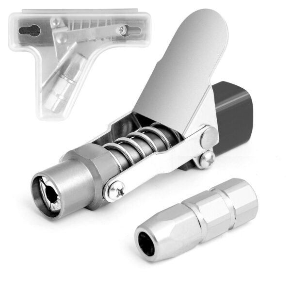 Fanno-Grease Gun Coupler Quick Release Lock 1/8 NPT 10000 PSI Compatible with Zerk Fittings