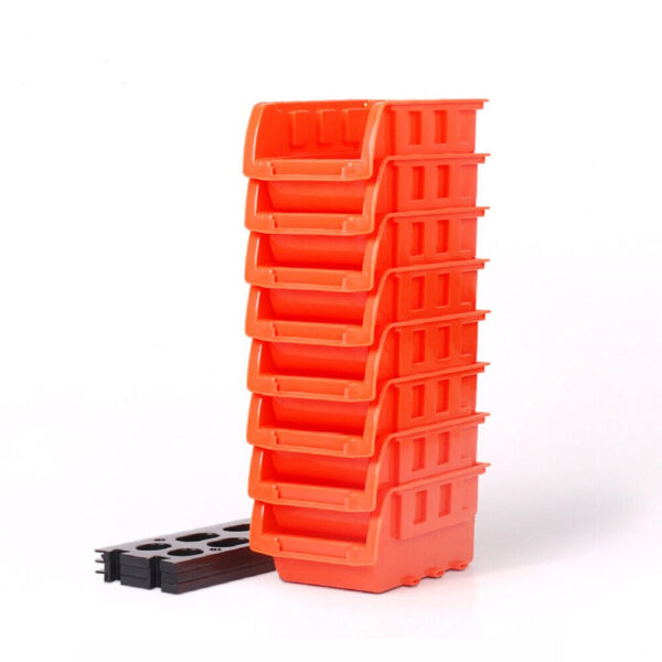 Fanno-Small Stackable Plastic Storage Bins Organizer for Tools Toys and Parts 8 Pack