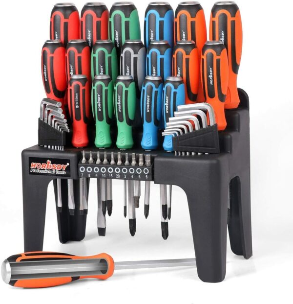 Fanno-44-Piece Impact Screwdriver Set with Magnetic Bits and Hex Keys for Home Repair