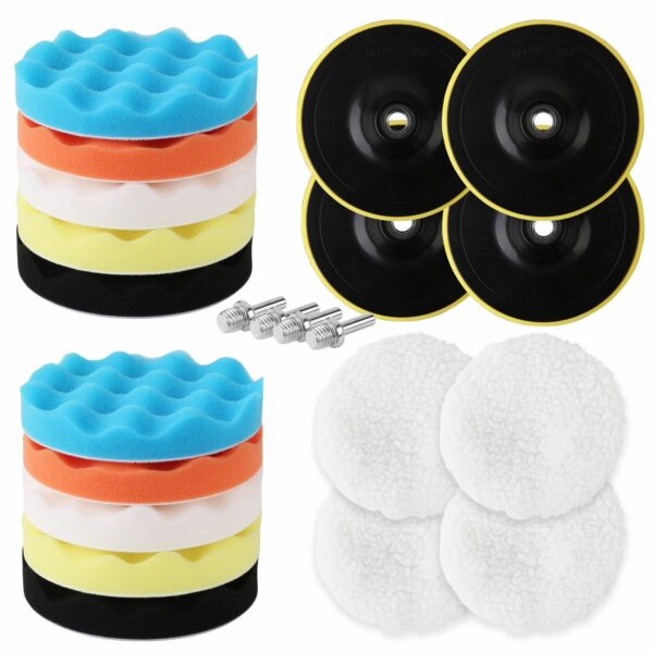 Fanno-6 Inch Buffing Polishing Pads Kit 11 Piece Set for Car Polisher and Drill