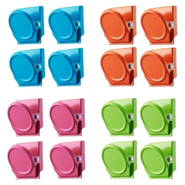 Fanno-16 Pack Magnetic Spring Clips for Refrigerator Notes Coupons and Memos