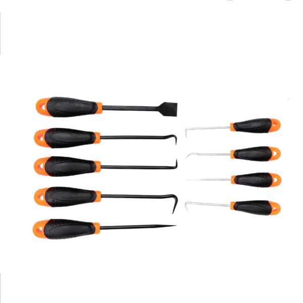 Fanno-Precision Hook and Pick Tool Set 9pc Mini and Full Size with Non-slip Grip