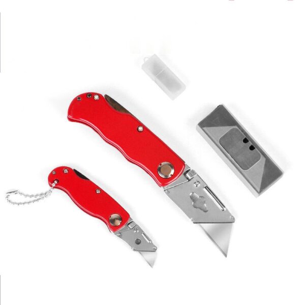 Fanno-Folding Utility Knife with Aluminium Handle and 10 Spare Blades for Crafts