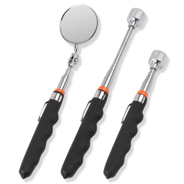 Fanno-3Pc Telescoping Magnetic Pick Up Tool and Inspection Mirror Heavy Duty Set