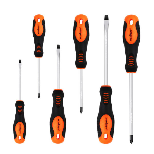 Fanno-Magnetic Screwdriver Set 6 Piece with Cushion Grip Handle and Tamper Resistant Tips