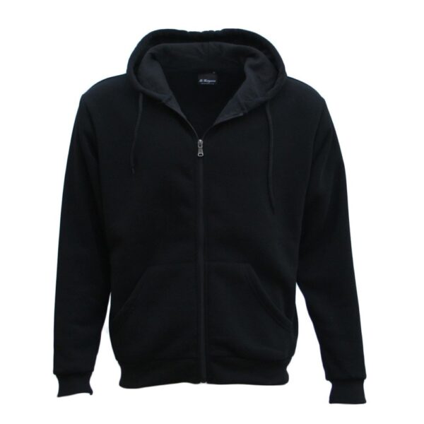 Fanno-Unisex Zip Fleece Hoodie Warm Lightweight Sweatshirt Jumper with Pockets XS-8XL Black