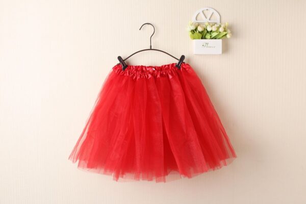 Fanno-Tulle Tutu Skirt for Adults and Kids Dance Party Costume Ballet Wear Red