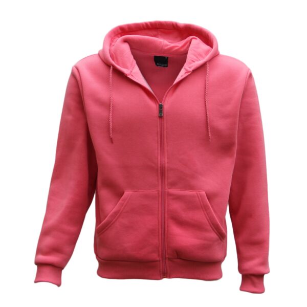 Fanno-Unisex Zip Fleece Hoodie Warm Hooded Jacket Sweatshirt Jumper XS-8XL Hot Pink