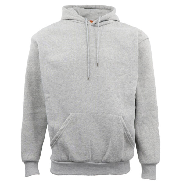 Fanno-Unisex Basic Plain Hoodie Pullover Sweatshirt Jumper Warm Fleece XS-8XL Light Grey