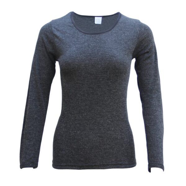 Fanno-Merino Wool Thermal Top and Long Johns Set for Women Black Lightweight Comfort