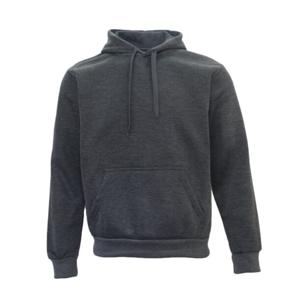 Fanno-Unisex Basic Plain Hoodie Pullover Sweatshirt Jumper Warm Fleece Dark Grey XL