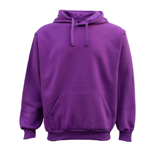 Fanno-Unisex Basic Plain Hoodie Pullover Sweatshirt Warm Fleece Jumper XS-8XL Purple