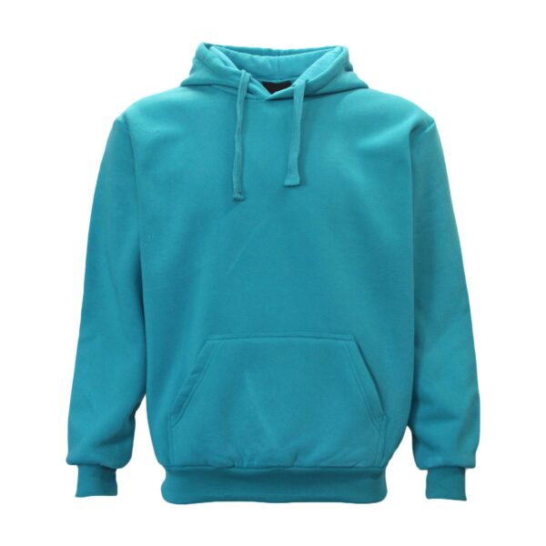 Fanno-Unisex Basic Plain Hoodie Pullover Sweatshirt Warm Fleece Jumper XS-8XL Teal