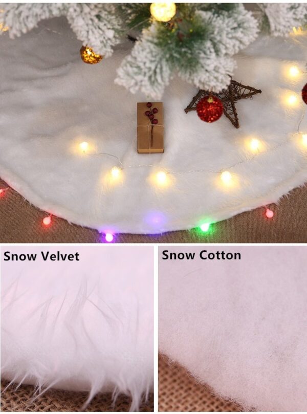 Fanno-Christmas Snow Plush Tree Skirt 60cm 78cm 90cm 122cm 150cm Festive Floor Mat Decor