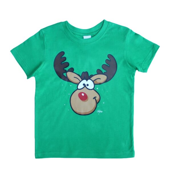 Fanno-Funny Christmas T Shirt for Adults 100% Cotton Jolly Reindeer Green XL