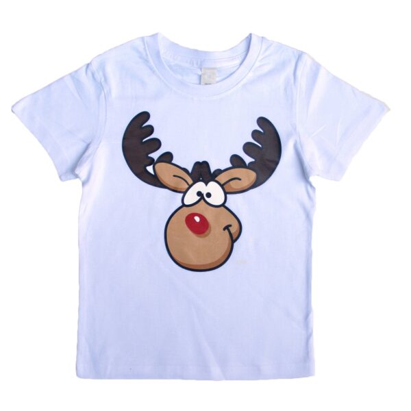 Fanno-Funny Christmas T Shirt for Adults 100% Cotton Jolly Reindeer Tee White S