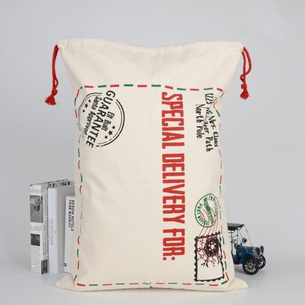 Fanno-Large Christmas Hessian Santa Sack for Kids Gifts Reusable Holiday Bag