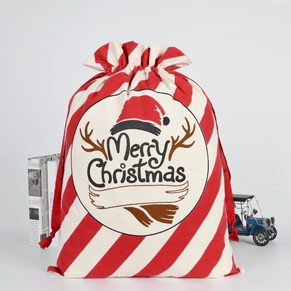 Fanno-Large Christmas Hessian Santa Sack for Kids Gifts Reusable Drawstring Bag Red