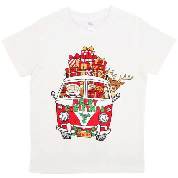 Fanno-Funny Christmas T Shirt for Adults 100% Cotton Santa Drive Kombi Holiday Tee