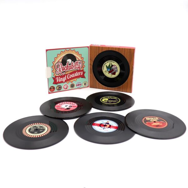 Fanno-Vinyl Record Coasters Set of 6 Retro Drink Coasters for Home Décor and Gifts