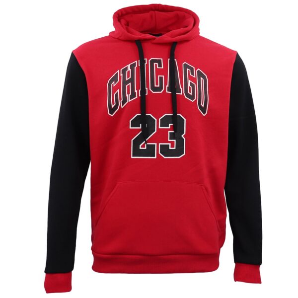 Fanno-Men's Fleece Pullover Hoodie Chicago Bulls 23 Michael Jordan Sweatshirt Red 2XL