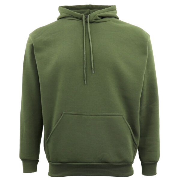 Fanno-Unisex Basic Plain Hoodie Pullover Sweatshirt Warm Fleece Jumper XS-8XL Olive 2XL