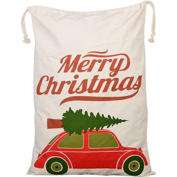 Fanno-Large Christmas Hessian Santa Sack for Gifts Reusable Drawstring Personalized Bag