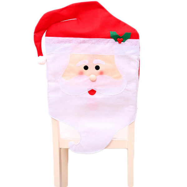 Fanno-Christmas Santa Hat Chair Covers Set for Dining Room Holiday Table Decor Gift