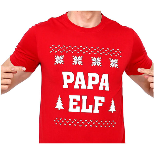 Fanno-Funny Christmas T Shirt for Adults 100% Cotton Jolly Ugly Papa Elf Tee