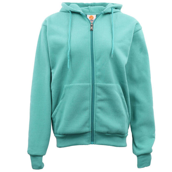 Fanno-Unisex Zip Fleece Hoodie Warm Lightweight Jumper with Pockets XS-8XL Teal 3XL