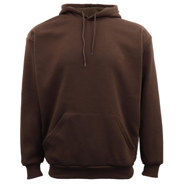 Fanno-Unisex Basic Plain Hoodie Pullover Sweatshirt Warm Fleece Jumper XS-8XL Brown L