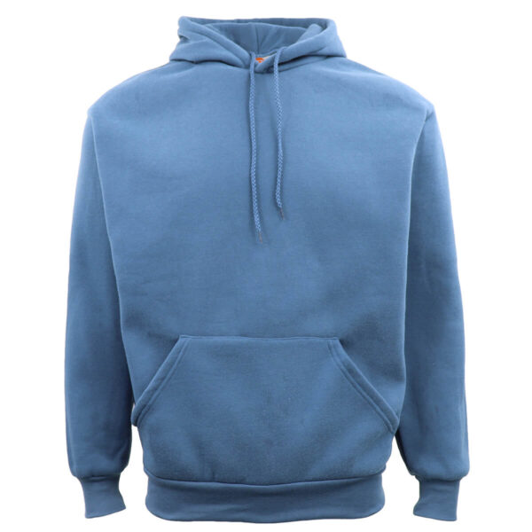 Fanno-Unisex Basic Plain Hoodie Pullover Sweatshirt Jumper Warm Fleece XS-8XL Dusty Blue