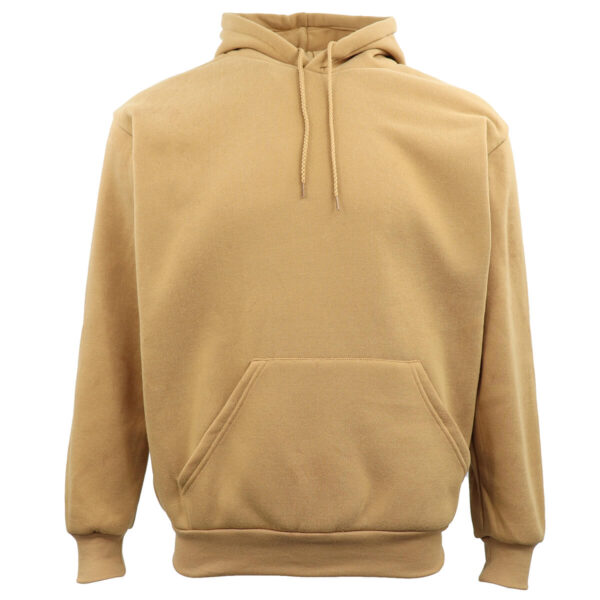 Fanno-Unisex Basic Plain Hoodie Pullover Sweatshirt Warm Fleece Jumper XS-8XL Tan 2XL