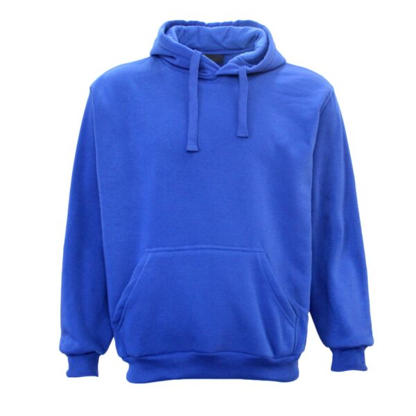 Fanno-Unisex Basic Plain Hoodie Pullover Sweatshirt Warm Fleece Jumper XS-8XL Royal Blue