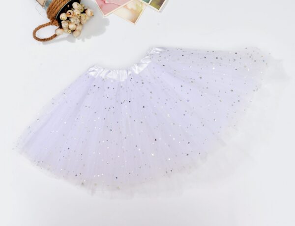 Fanno-Tutu Skirt for Kids with Bling Sequins 3 Layers Dance Party Dress Up Wear