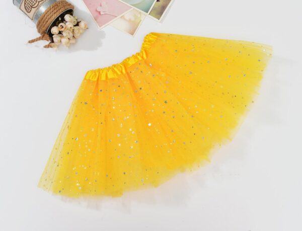 Fanno-Sequin Tulle Tutu Skirt for Kids and Adults Dance Party Dress Up Yellow