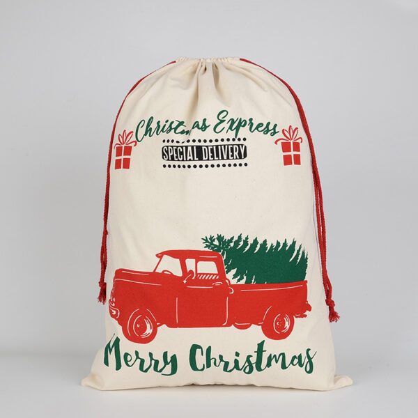 Fanno-Large Christmas Hessian Santa Sack for Kids Gifts Reusable Drawstring Bag