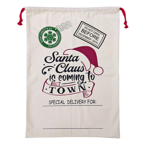 Fanno-Large Christmas Hessian Santa Sack for Kids Gifts Reusable Holiday Bag