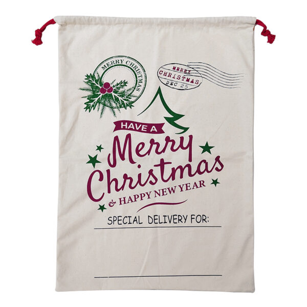 Fanno-Large Christmas Hessian Santa Sack for Kids Gifts Reusable Holiday Bag