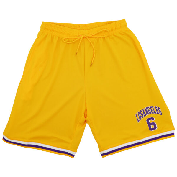 Fanno-Men's Basketball Shorts Lightweight Performance Fabric Casual Gym Wear Yellow XL