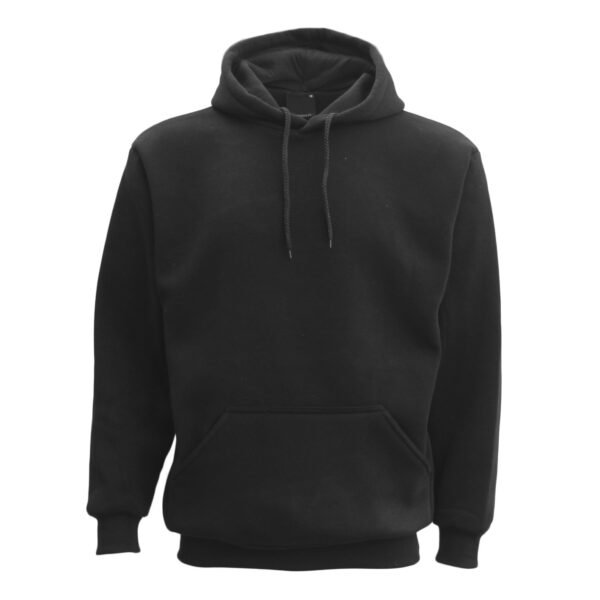 Fanno-Unisex Basic Plain Hoodie Pullover Sweatshirt Warm Fleece Jumper XS-8XL Black