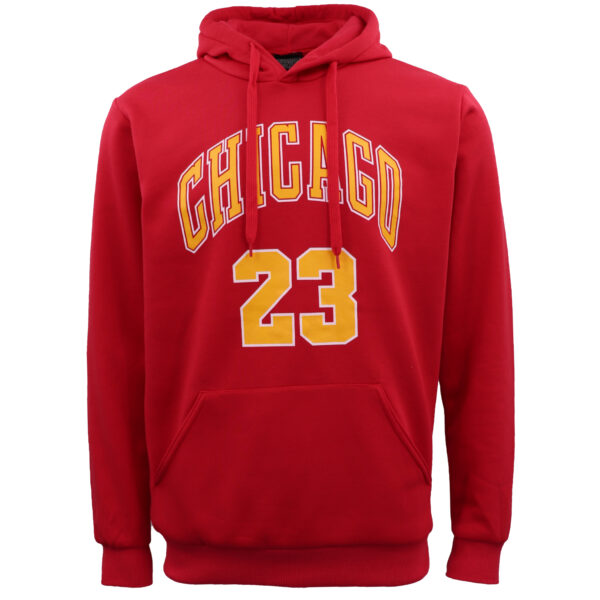 Fanno-Men's Fleece Pullover Hoodie Jacket Soft Warm Long Sleeve Sportswear Red Chicago 23