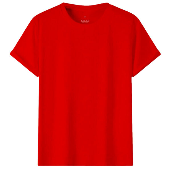 Fanno-Premium Cotton Adult T-Shirt Unisex Crew Neck Basic Plain Tee Red Size L