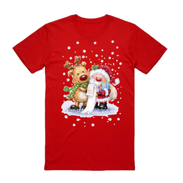 Fanno-100% Cotton Christmas T-shirt for Adults Unisex Holiday Tee Funny Santa Design